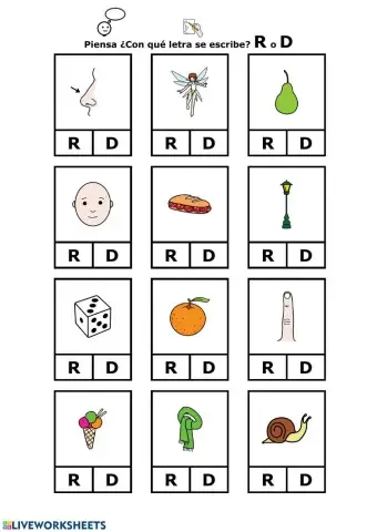 Conciencia fonológica. Se escribe con R o D