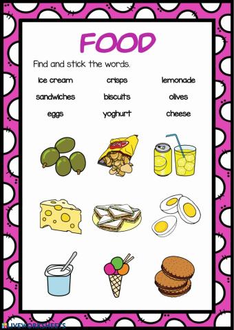 Food 1.3. Find and stick