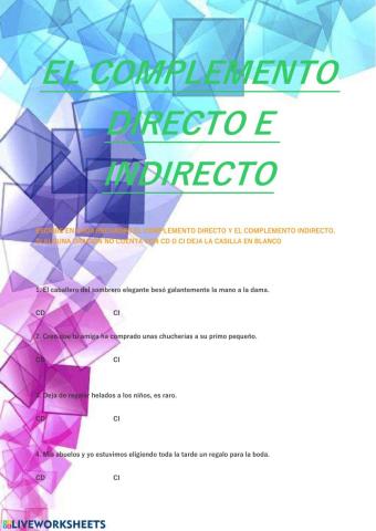 Complemento directo e indirecto