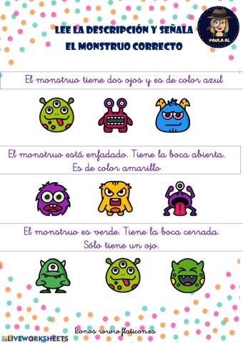 Comprensión lectora monstruo