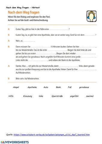 Nach dem Weg fragen