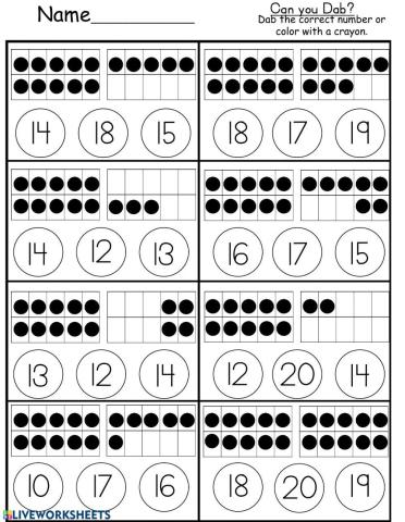 Ten Frame Counting to 20