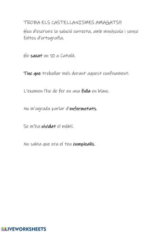 Castellanismes i categories