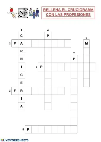 Crucigrama de las profesiones