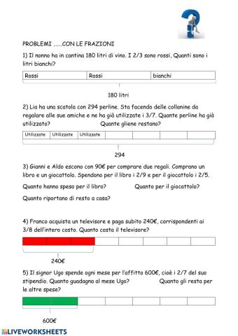 Problemi con le frazioni
