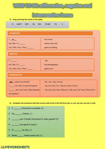 Verb to be in the Present Simple