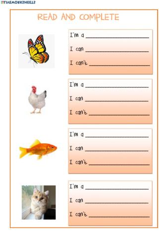 Animals: can or can't ?