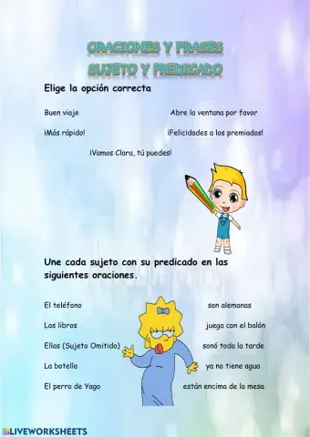 Oraciones y frases: sujeto y predicado