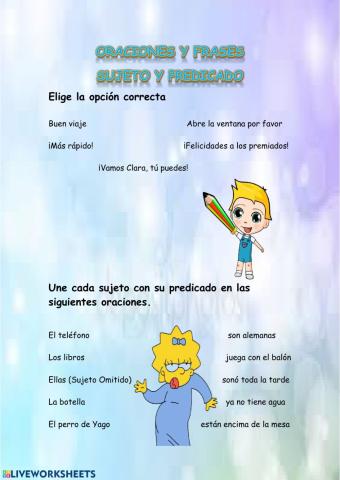 Oraciones y frases: sujeto y predicado