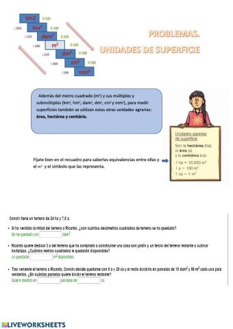 Problemas. medida de superficies.