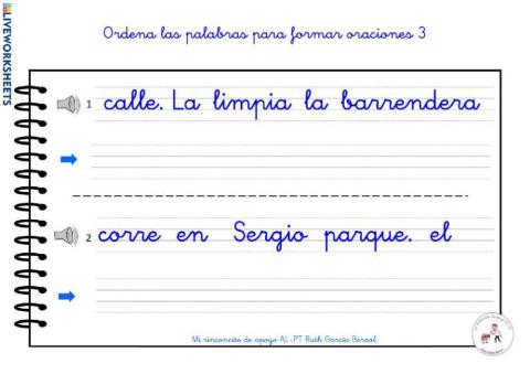 Ordena palabras 3 (1º tramo)