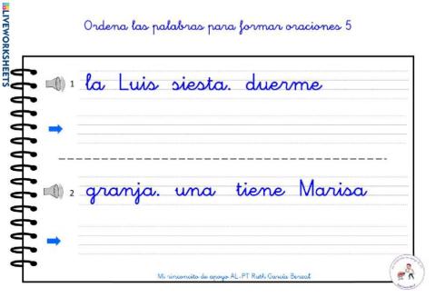 Ordena palabras 5 (1º tramo)