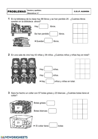 Problemas 1º PRIMARIA