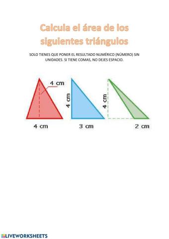 Cálculo de áreas de triángulos
