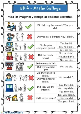 At the College - 5º UD 4 - Ficha 15
