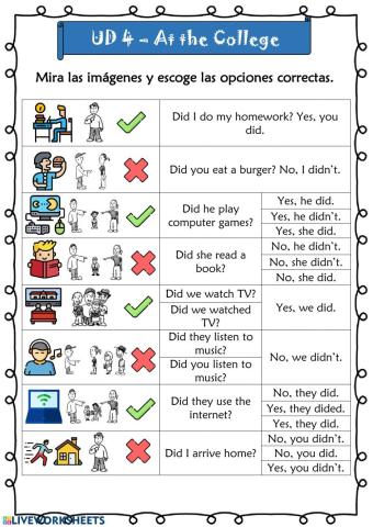 At the College - 5º UD 4 - Ficha 15