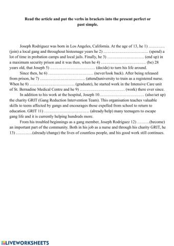 Present Perfect- Past Simple