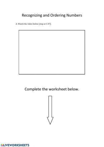Recognizing and Ordering Numbers
