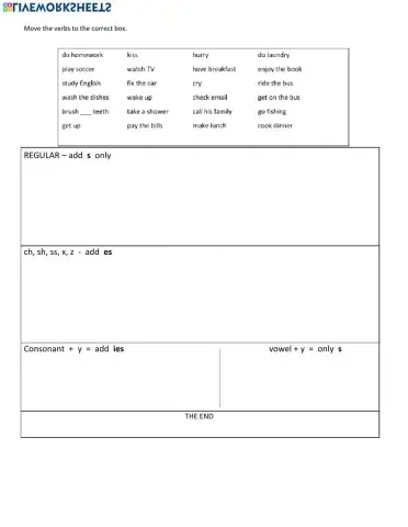 3rd Person Singular Spelling