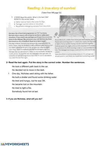 Reading - A Survival Story