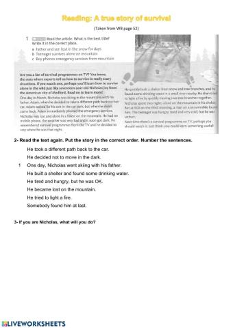 Reading - A Survival Story