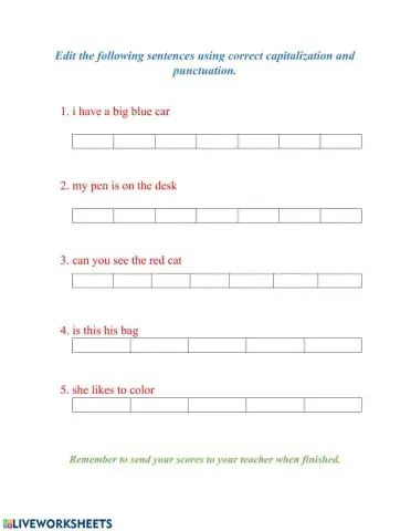 Capitalization and Punctuation