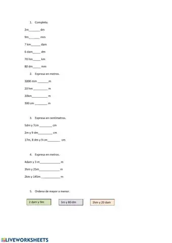 Unidades de medida: longitud