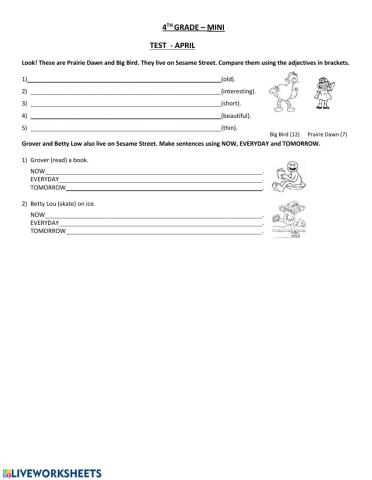 Mini test - comparatives and NET
