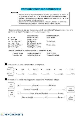 L'apòstrof i la contracció