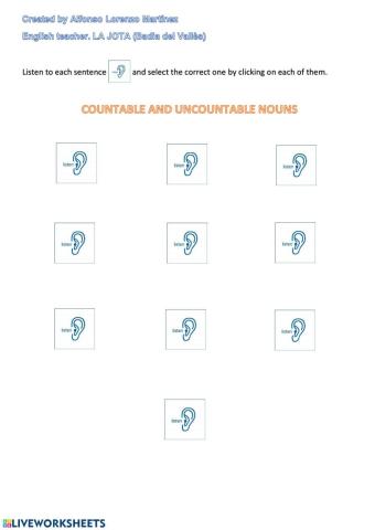 Listening: Countable and uncountable nouns