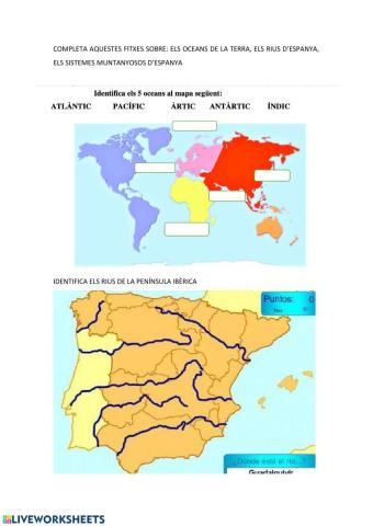 Oceans, rius i muntanyes