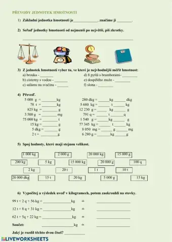Převody jednotek hmotnosti