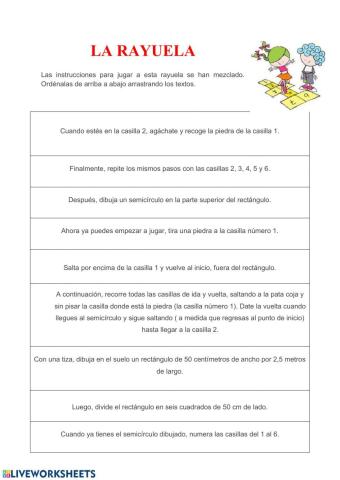 JUGAR A LA RAYUELA (texto instructivo)