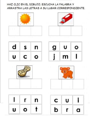 Make up CVC words with -u- sound
