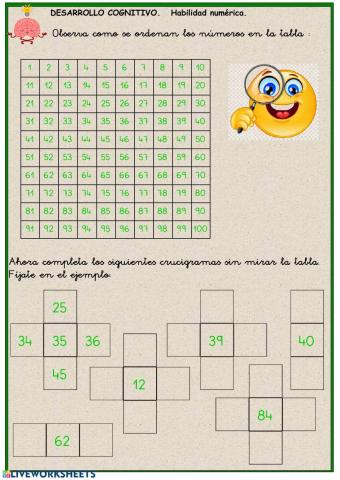 Crucigrama numérico