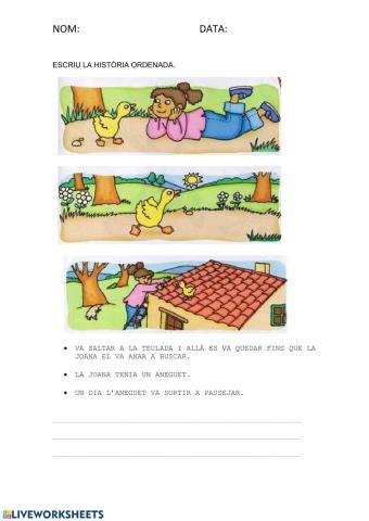 Ordena fragments d'una història