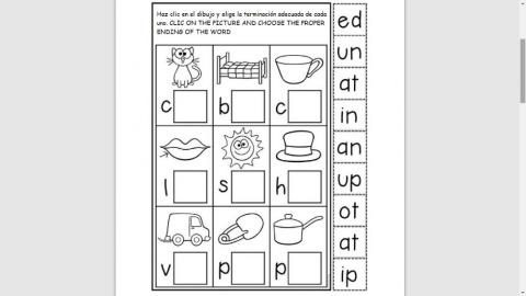 Make up CVC words. Forma palabras CVC
