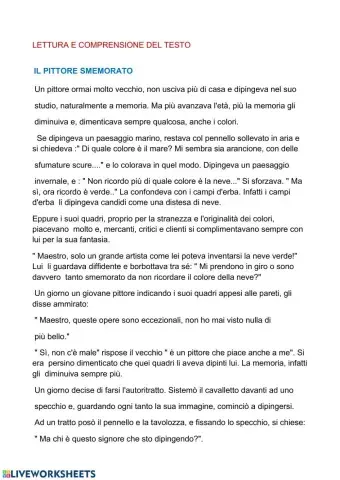 Il pittore smemorato