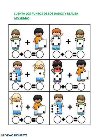 Cuenta los puntos de los dados y suma