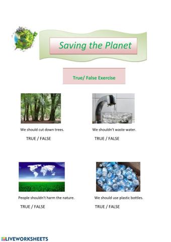 Saving the Planet Exercise