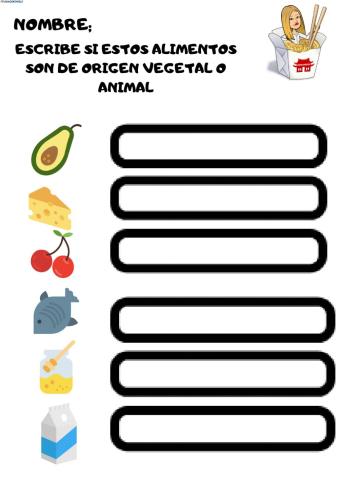 Alimentos animal-vegetal