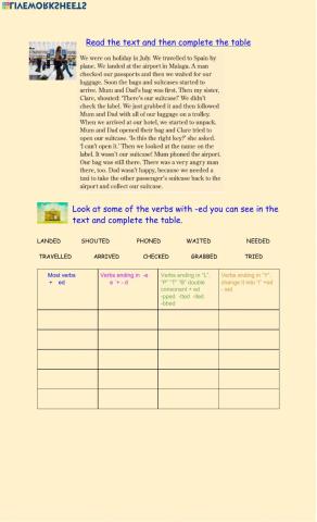 Formación de pasado en verbos regulares