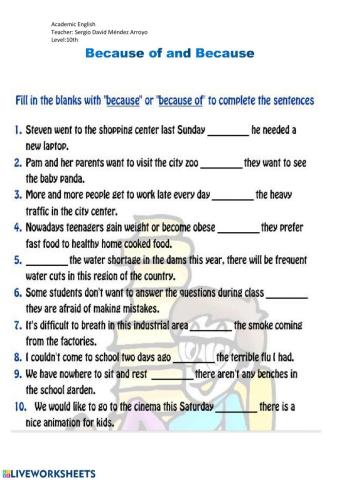 Because of and Because