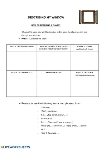 Describing my window PART 1