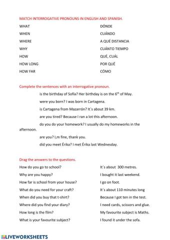 Interrogative pronouns