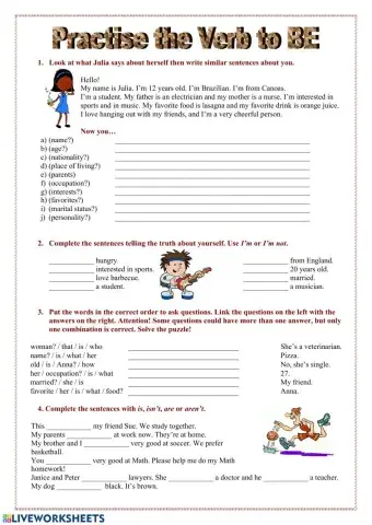 Practice the Verb To Be