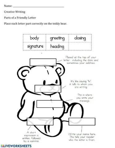 Part of a Friendly Letter