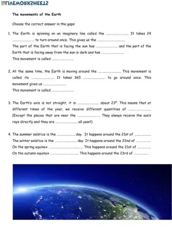 Movements of the Earth.