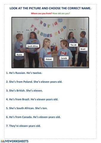 Look, Choose and complete