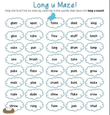 Long Vowel U Maze